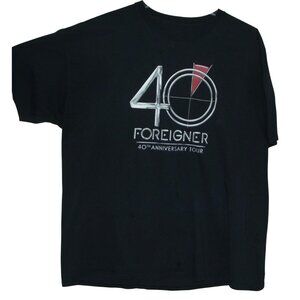 Foreigner 40th Anniversary Tour T-Shirt Mens Size 3X Black Short Sleeve Crewneck